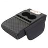 Catzon 3in1 Leather Car Armrest Storage Box Armrest Box Booster Pad Car Interior Accessories-black