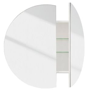 CIBO 800mm White Circle Mirrored Shaving Cabinet