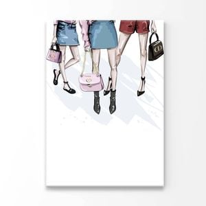 Modern Women and Elegant Handbags Print 100% Australian Made 90x120cm (Stretched Canvas)