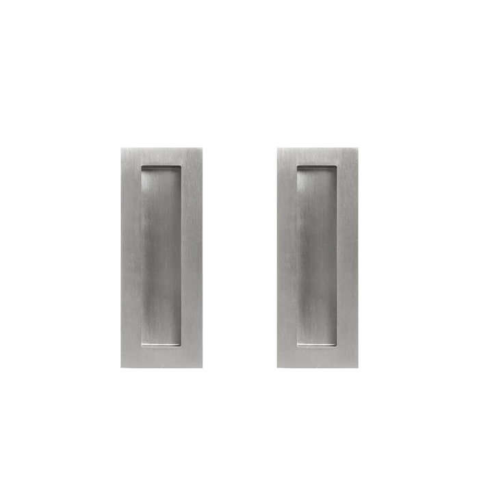 Delf 125mm Stainless Steel Sqaure Flush Pull - 2 Pack