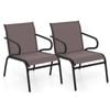 Costway Patio Fast-drying Dining Chairs Set Of 2 Outdoor Ergonomic