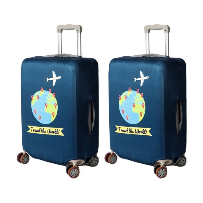 2PK Tosca Luggage Cover Travel World Design Durable Suitcase Protector Lrge 75cm