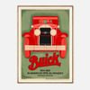 Galrie René Vincent 1929 Buick Vintage Poster - Classic Automotive Advertising Art Print, Wood Frame, A3 30 x 42cm (12 x 16inch)
