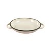 Urban Style Enamelware 22cm Ragout Plate w/ Green Rim - Cottage