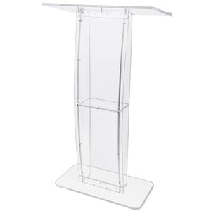 Vevor Acrylic Podium with Wide Reading Surface and Storage Shelf for Church Office School