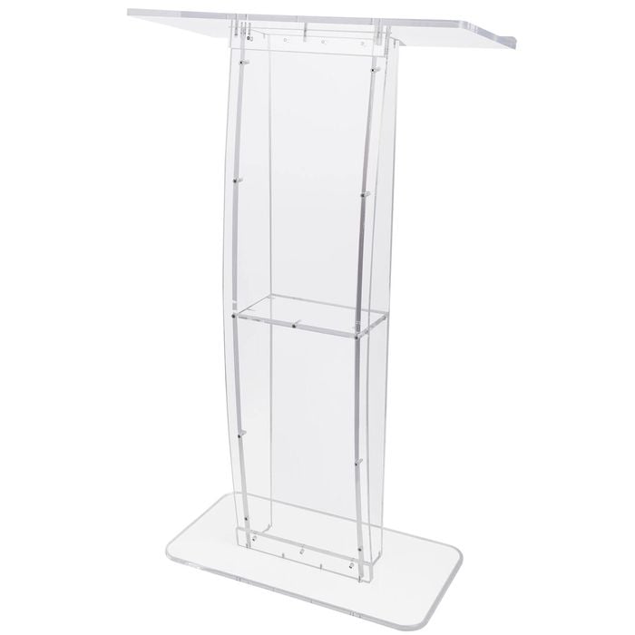 Vevor Acrylic Podium with Wide Reading Surface and Storage Shelf for Church Office School