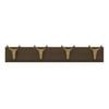MODE 4 Brass Cow Hooks On Oak Board Hook Rack