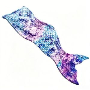 Catzon 120x60cm Mermaid Blanket Soft Flannel All-season Sleeping Bag-bluepurple2