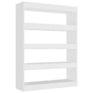 vidaXL Book Cabinet/Room Divider White Storage Cabinet Bookcase Shelf Rack