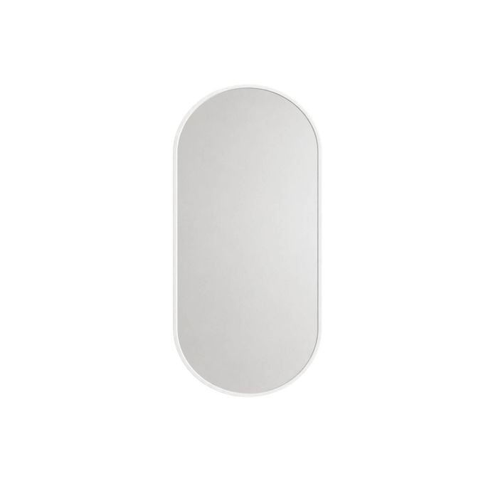 Attica 900 x 450mm Matte White Nobu Premium Framed Mirror
