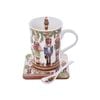 3pc Gibson Gifts Nutcracker Christmas Bone China Mug Coaster Spoon Gift Set