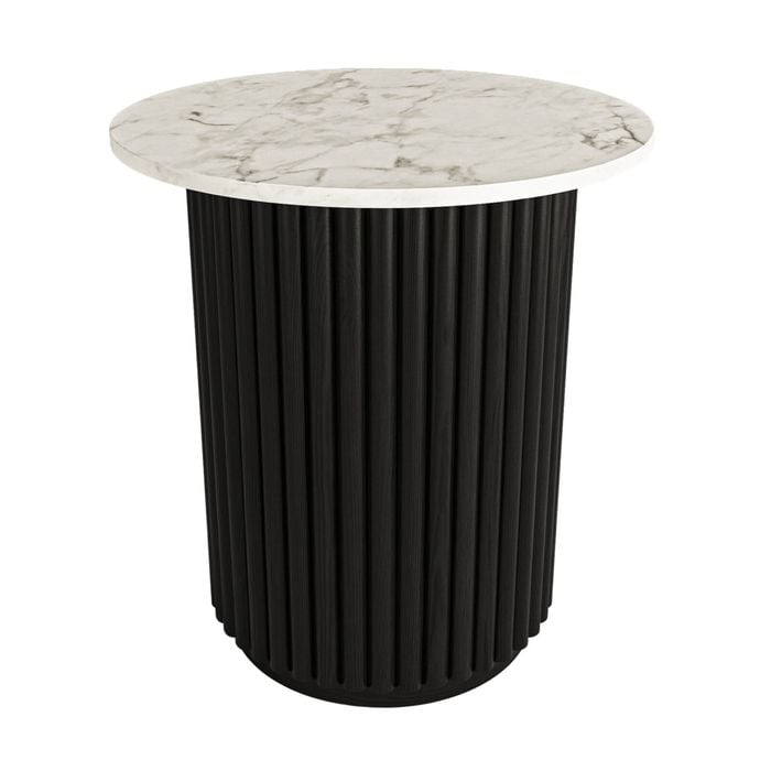 Terri 50cm Marble Lamp Table Black White