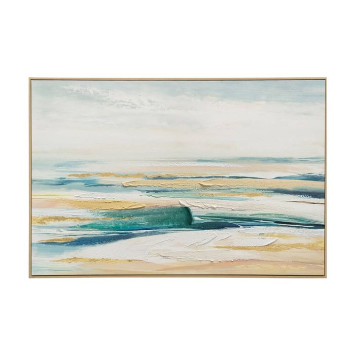Urban Style Brushmarks Embellished Canvas Abstract Painting Decor Coastal 1225mm
