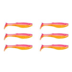 2x 3PK 5.5In Rapala Crush City Heavy Plastic Paddle Tail Lures - Pink Sunset