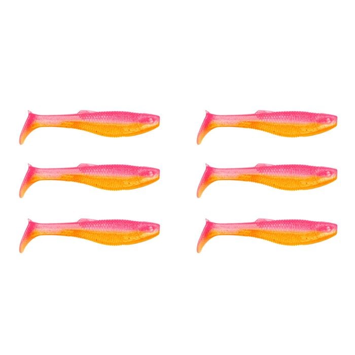2x 3PK 5.5In Rapala Crush City Heavy Plastic Paddle Tail Lures - Pink Sunset