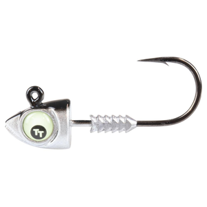 TT Lures Big EyeZ Fishing Jighead 1/2oz 5/0 Silver / Black Back Glow EyeZ