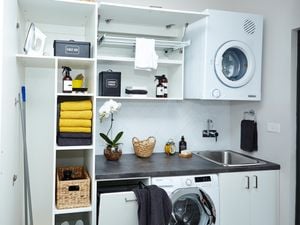 broom cupboard in a laundry