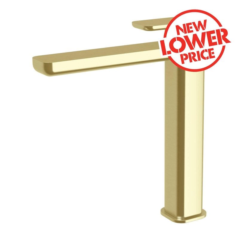 Tall Basin Mixer Lead Free Brushed Brass Overture