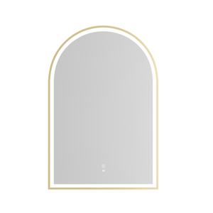 Attica Arch 900mm Brushed Gold Framed Arch LED Mirror