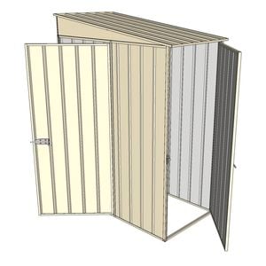 Build-a-Shed 1.5 x 0.8 x 2m Singled Hinged Door Skillion Shed with Single Hinged Side Door - Cream