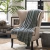 CottonMore Knitted Cotton Blanket 180x200cm Soft Blanket Home Decor Sofa Bed Throw Rug Dark Grey