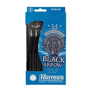 Harrows Brass Barrel Black Arrow Darts Set w/ Flights Shafts & Carry Case 25GM