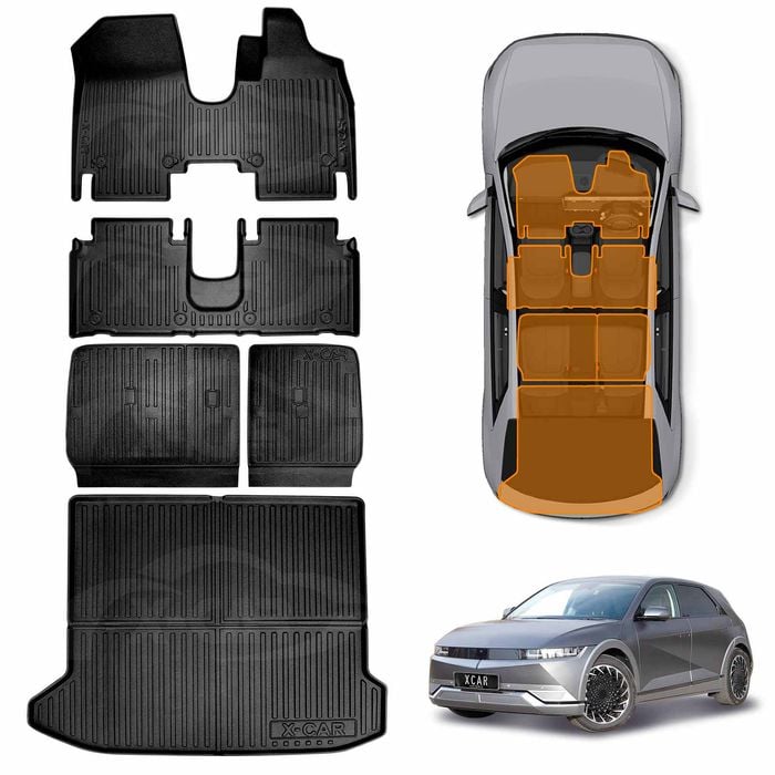 Floor Mats Boot Liner Set for Hyundai IONIQ 5 IONIQ5 2021-Onwards Cargo Kick Back Seat Protector