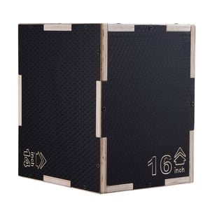 Vevor 3 in 1 Plyometric Jump Box Black for Wooden Plyo, Platform and Jumping Agility