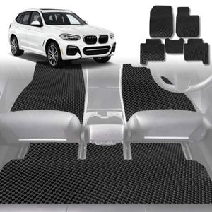 6D Diamond Car Floor Mats for BMW X3 2018-Current-Full Set-Black-Outback GT
