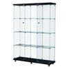 Stacked Wheeled Glass Storage Display Cabinet with Lock 169CM