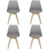 Oliver Set of 4 Padded Dining Chairs - Grey