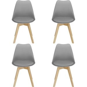 Oliver Set of 4 Padded Dining Chairs - Grey