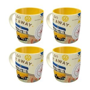 4x Nostalgic-art Mug Vw Bulli Travel-themed Retro Ceramic 330ml Yellow