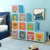 Costway 12-cube Wardrobe Kids Diy Armoire Clothes Closet 2 Hanging Rods Blue