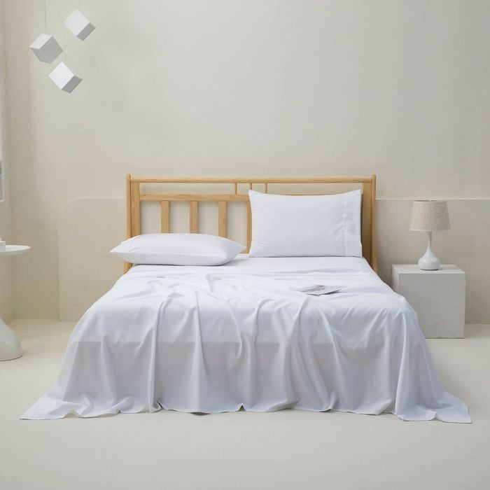 Dreamaker 1500tc Cotton Rich Sateen Sheet Set White Double