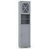 Costway Bathroom Cabinet Tall Storage Cupboard Narrow Floor Cabinet - Grey