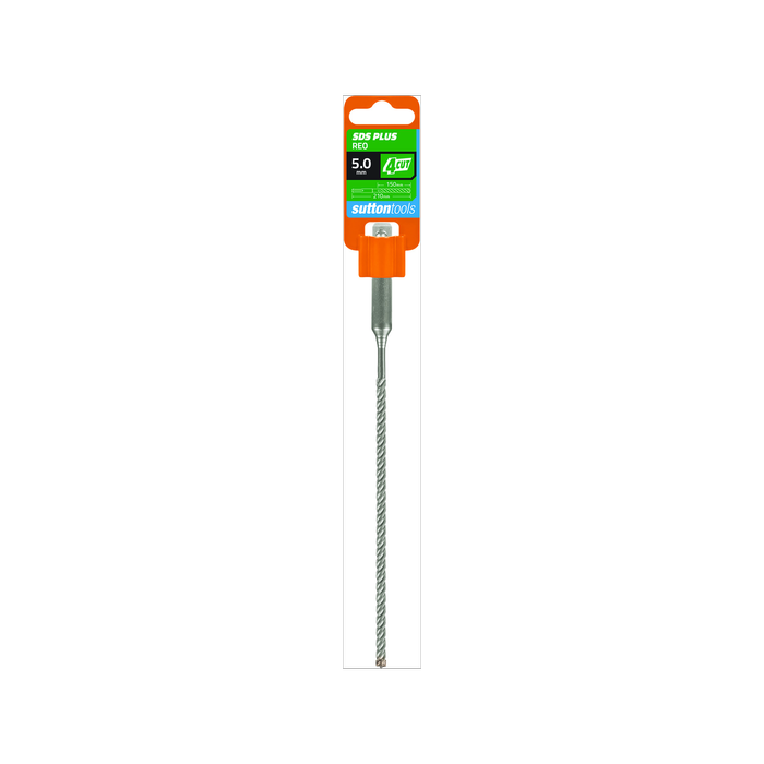 Sutton Tools 5.0 x 210mm 4 Cut SDS Plus Masonry Drill Bit