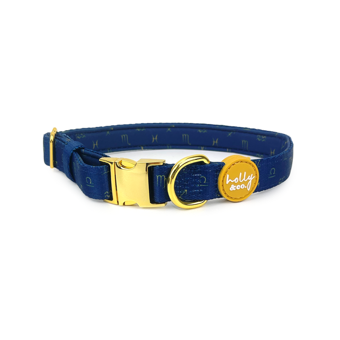 Holly & Co Zodiac Medium Blue Stylish Dog Collar