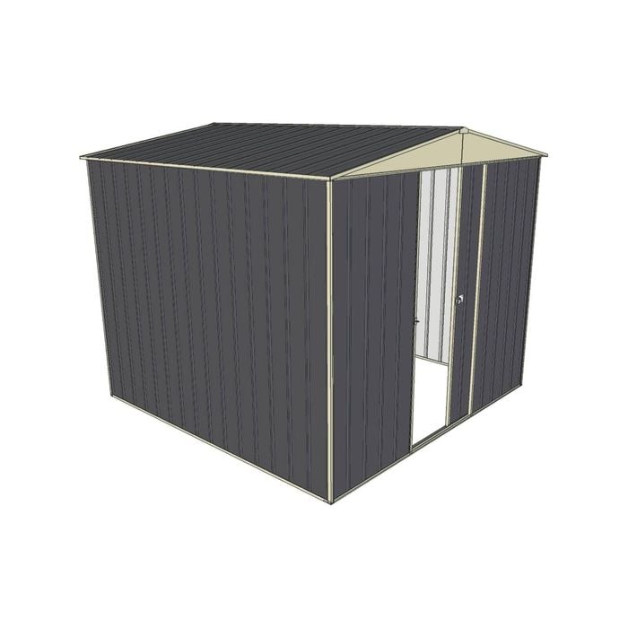 Build-a-Shed 2.3 x 2.3 x 2.3m Front Gable Single Sliding Door Shed - Grey