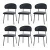 Oikiture 6x Dining Chairs Kitchen Lounge Seat Linen Fabric Accent Chair Grey