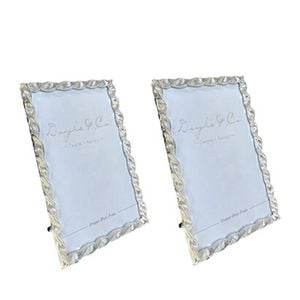 2PK SS Collective Silver Elegant Textured Twirl Rectangle Photo Frame 5x7