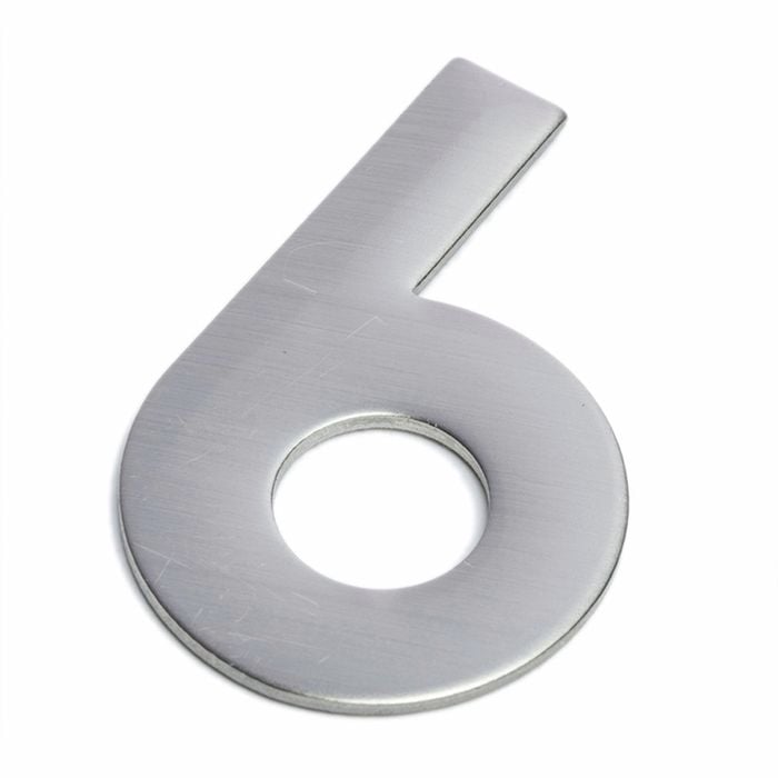 Sandleford 75mm Suburban Stainless Steel Self Adhesive House Number 6