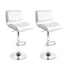 Artiss Set of 2 White PU Leather Gas Lift Bar Stools