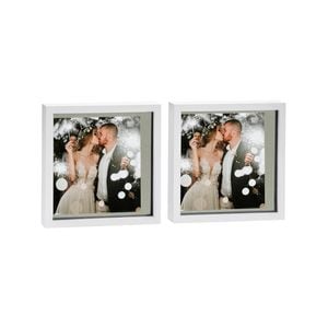 Nicola Spring 10" x 10" White 3D Box Photo Frames - 8" x 8" Mount - Pack of 2