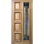 Woodcraft 2040 x 820 x 40mm Entrance Door F10 Black Tiffany Glass