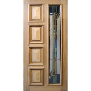 Woodcraft 2040 x 820 x 40mm Entrance Door F10 Black Tiffany Glass