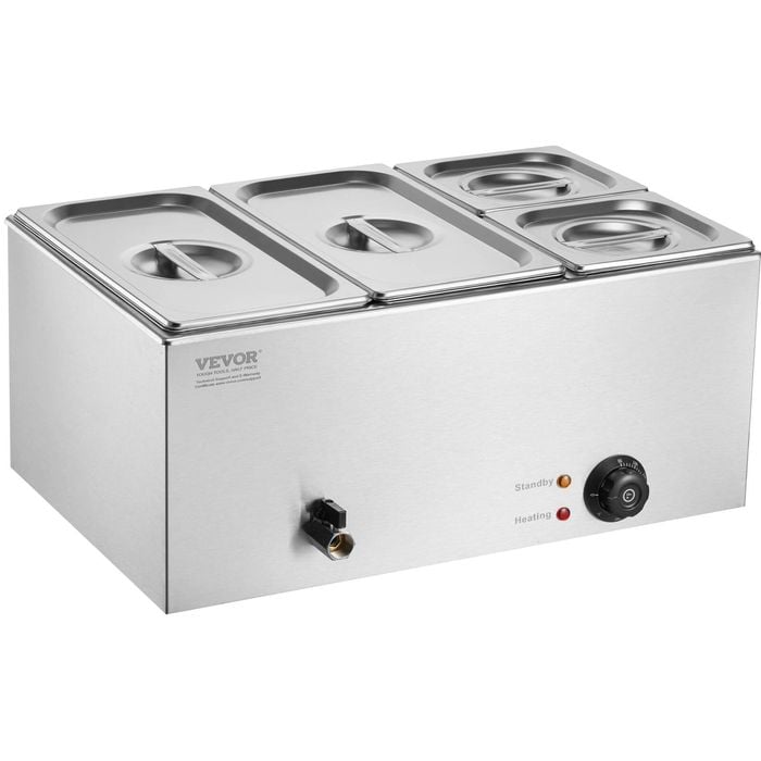 Vevor Commercial Electric Food Warmer 4-Pan Countertop for Buffet