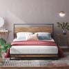 Zinus King Ironline Bed Frame Wood & Metal Bed Base Bamboo