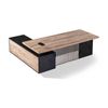 Modern Furniture DAXTON Executive Desk with Right Return - Warm Oak & Black