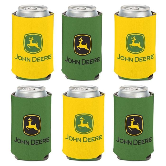 John Deere Can Cooler / Stubbie Holder 12oz Two Sided Logo Set of 6